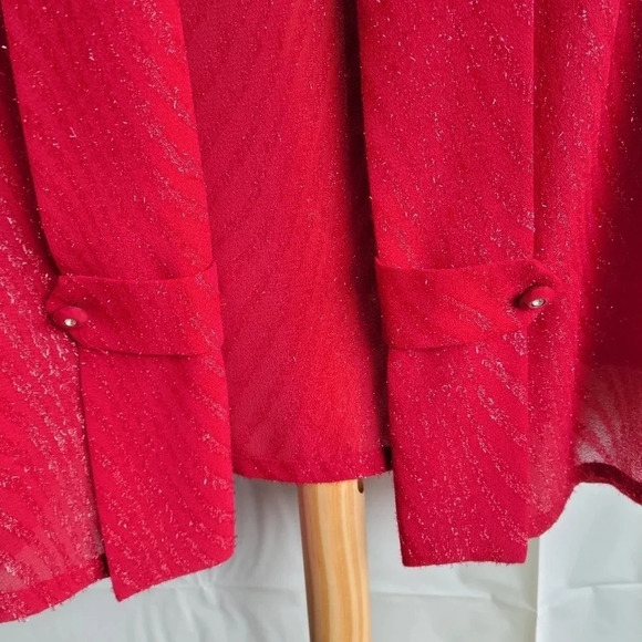 Tradition Petite Mother-of-the-Bride Two-piece  Red Glittery Dress Size 12 - Picture 12 of 16